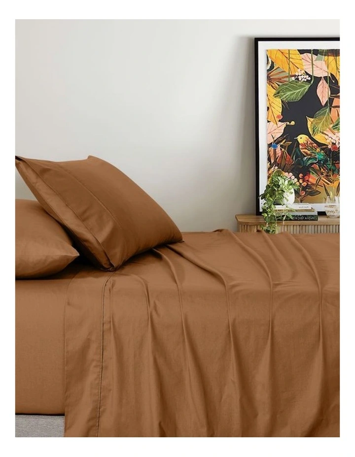 GIOIA CASA Vintage Washed Cotton Sheet Set in Rust image 1