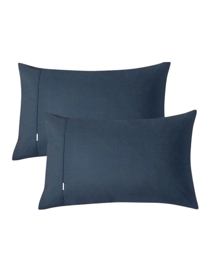 GIOIA CASA Vintage Washed Cotton Sheet Set in Dark Indigo image 4