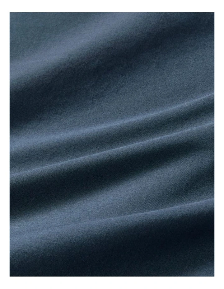 GIOIA CASA Vintage Washed Cotton Fitted Sheet Set in Dark Indigo image 4
