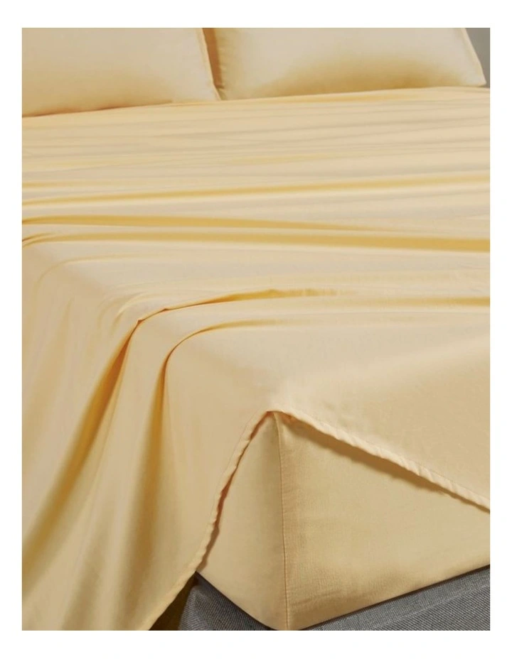 CleverPolly Vintage Washed Microfibre Sheet Set in Butter image 2