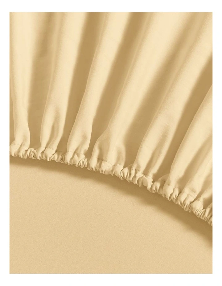 CleverPolly Vintage Washed Microfibre Sheet Set in Butter image 4