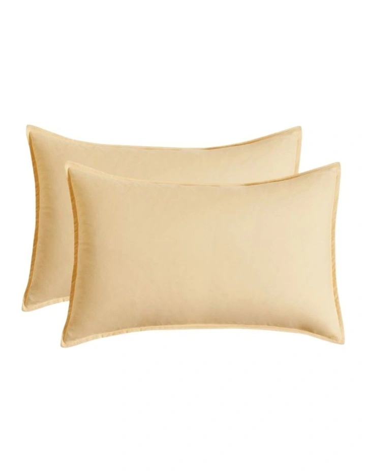 CleverPolly Vintage Washed Microfibre Sheet Set in Butter image 6