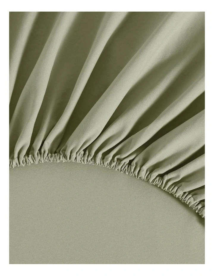 CleverPolly Vintage Washed Microfibre Fitted Sheet Set in Eucalypt image 4