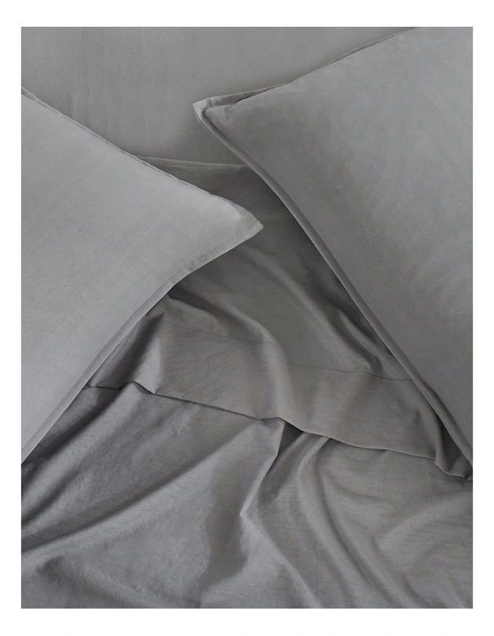 CleverPolly Vintage Washed Microfibre Sheet Set in Grey image 5