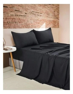 CleverPolly Vintage Washed Microfibre Sheet Set in Black