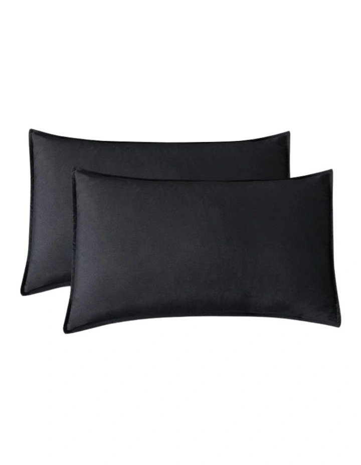 CleverPolly Vintage Washed Microfibre Sheet Set in Black image 6