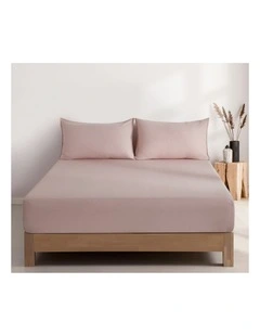 CleverPolly Vintage Washed Microfibre Fitted Sheet Set in Pink