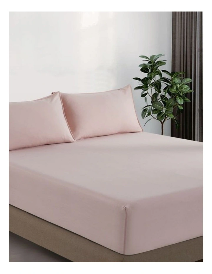 CleverPolly Vintage Washed Microfibre Fitted Sheet Set in Pink image 2