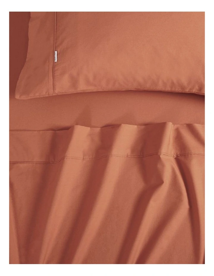 GIOIA CASA Vintage Washed Cotton Sheet Set in Brick image 2