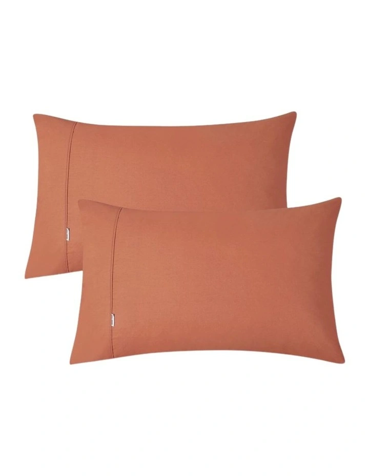 GIOIA CASA Vintage Washed Cotton Sheet Set in Brick image 4