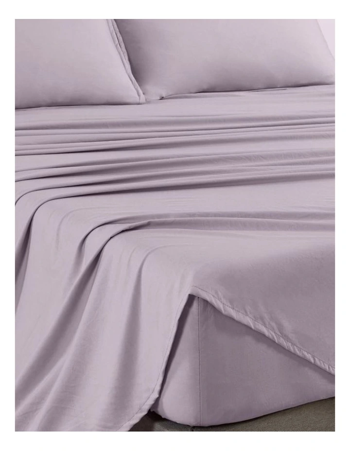CleverPolly Vintage Washed Microfibre Sheet Set in Lilac image 2