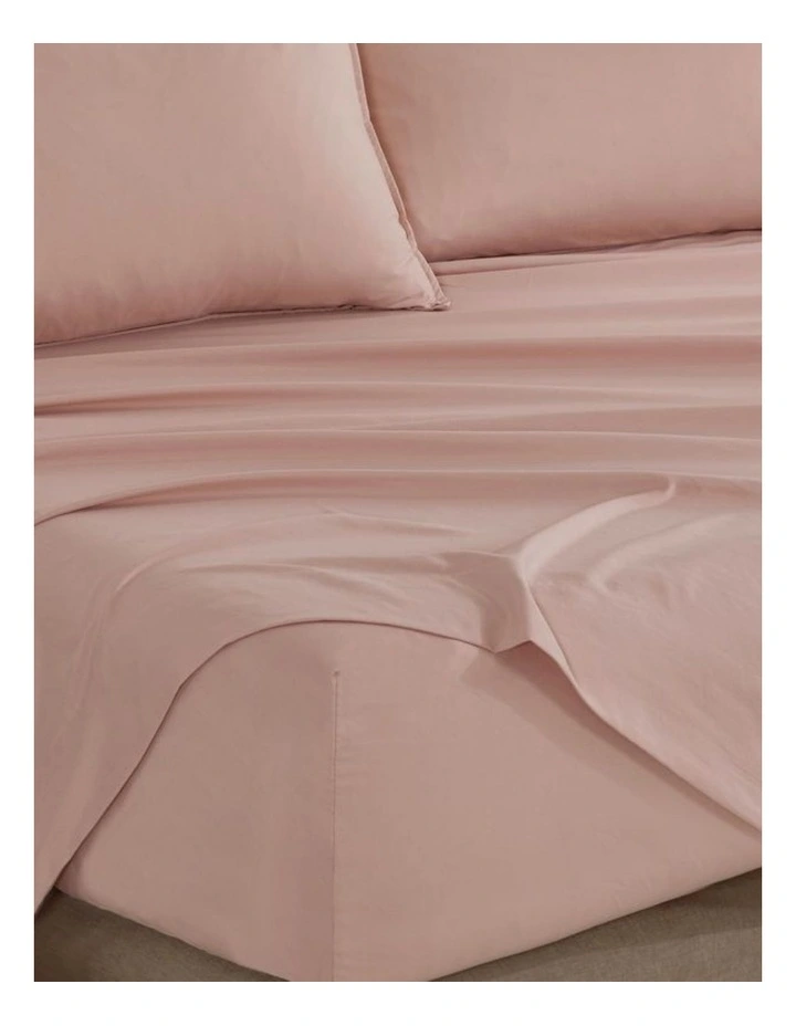 CleverPolly Vintage Washed Microfibre Sheet Set in Pink image 2