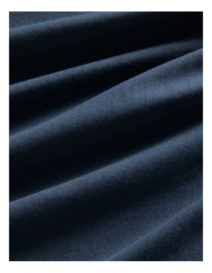 CleverPolly Vintage Washed Microfibre Fitted Sheet Set in Navy Blue image 4