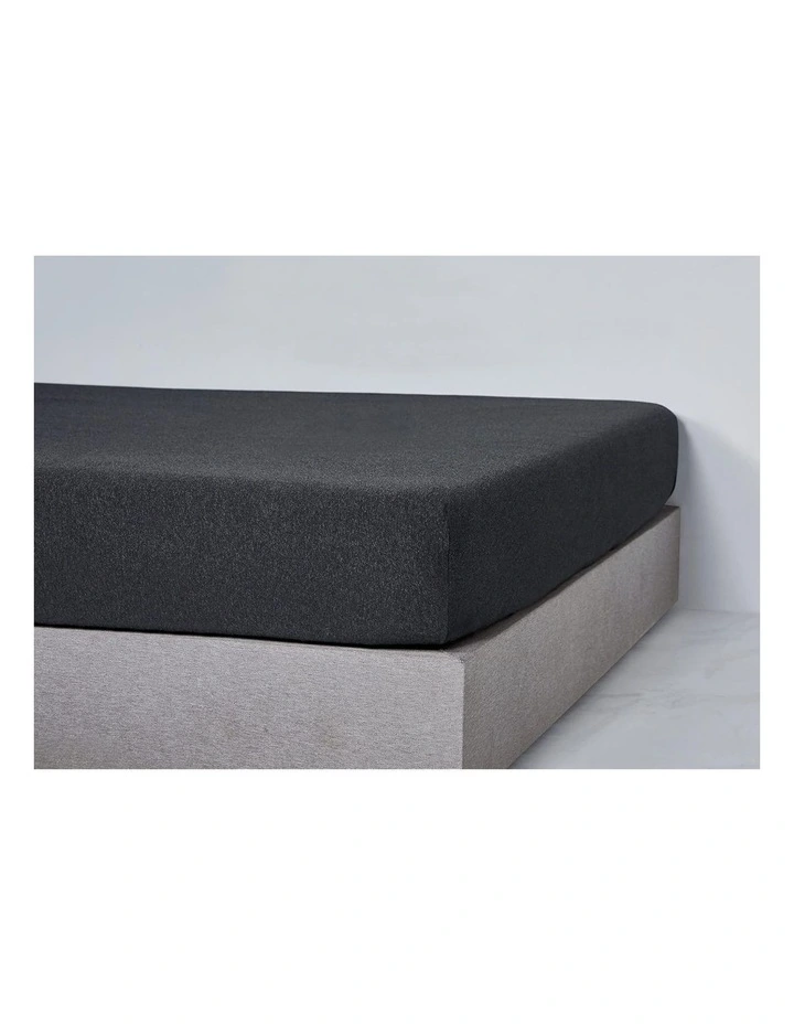 GIOIA CASA Jersey Cotton Fitted Sheet in Black Marble image 2