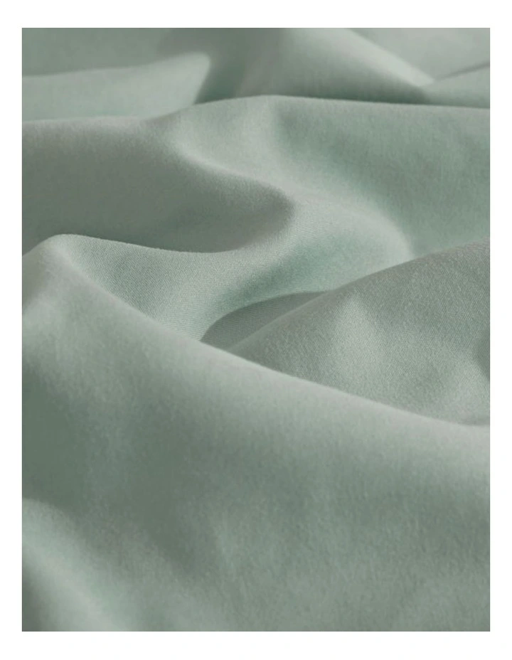 CleverPolly Vintage Washed Microfibre Sheet Set in Sage Green image 3