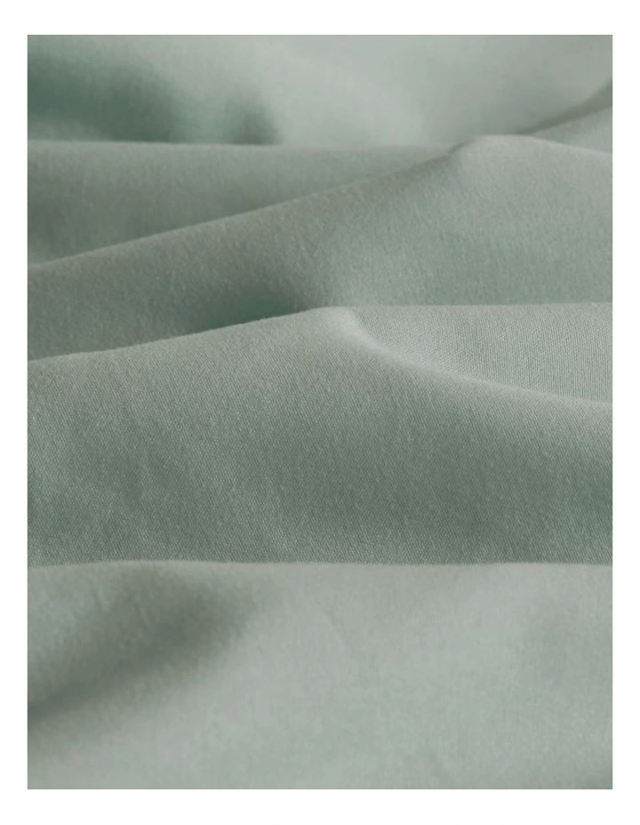 CleverPolly Vintage Washed Microfibre Sheet Set in Sage Green image 4