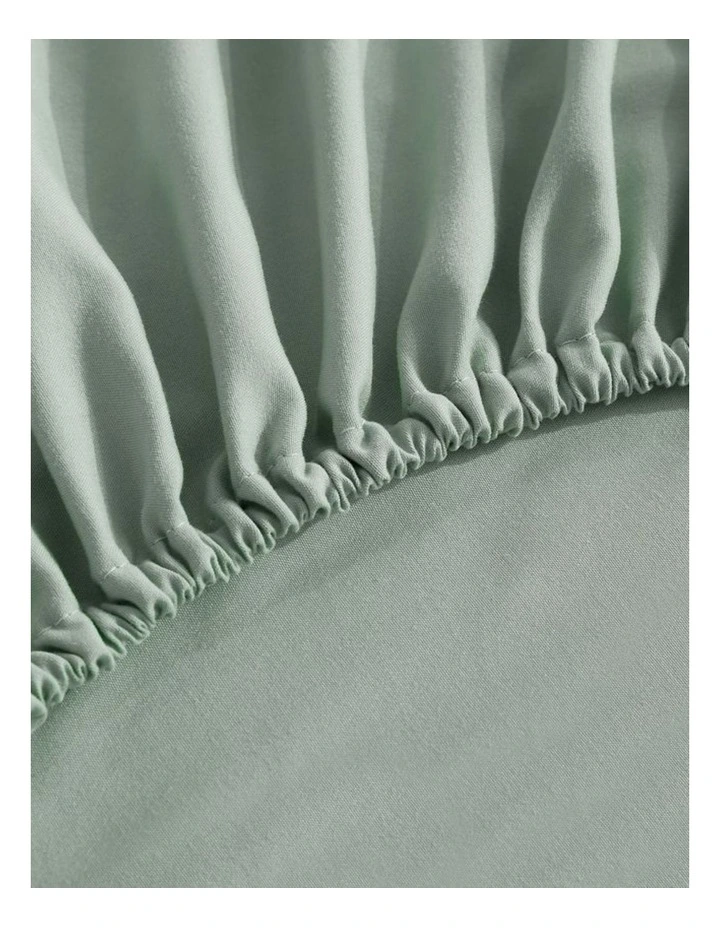 CleverPolly Vintage Washed Microfibre Sheet Set in Sage Green image 5