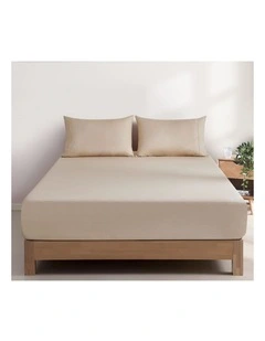 GIOIA CASA Vintage Washed Cotton Fitted Sheet Set in Natural