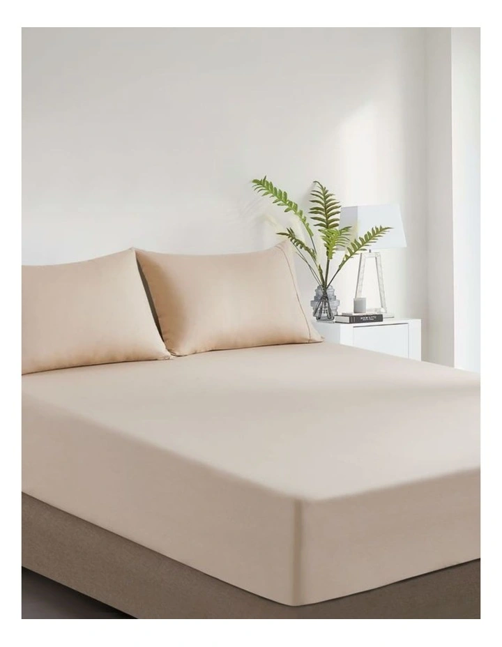 GIOIA CASA Vintage Washed Cotton Fitted Sheet Set in Natural image 2