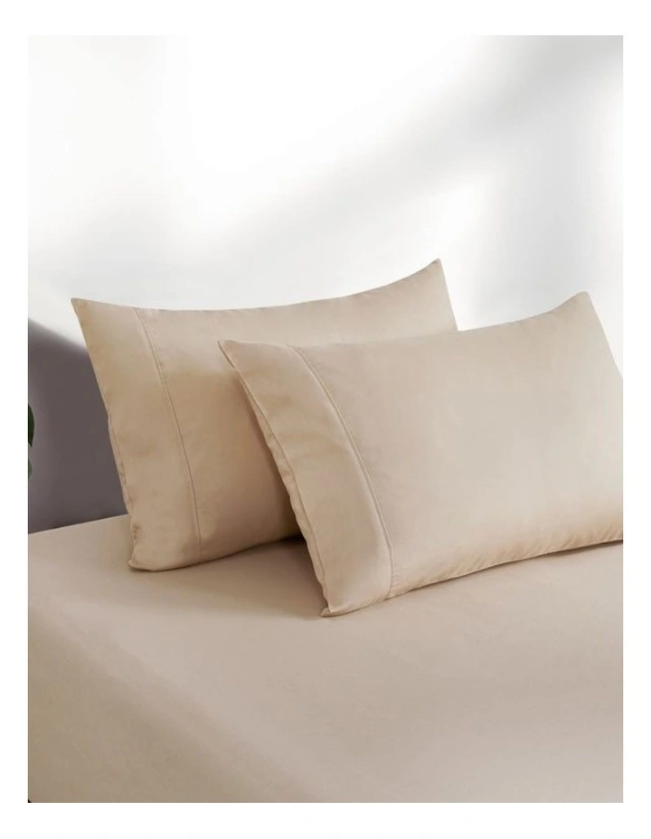 GIOIA CASA Vintage Washed Cotton Fitted Sheet Set in Natural image 3
