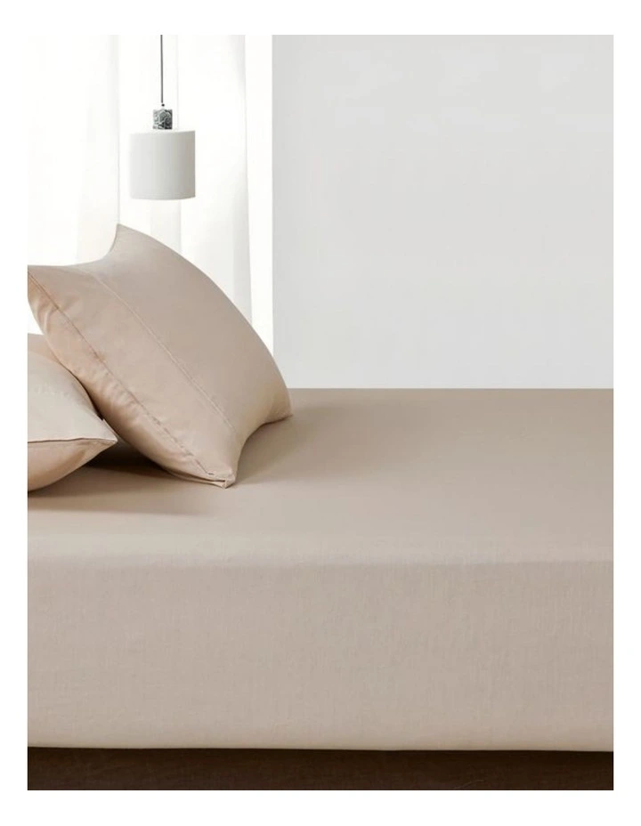 GIOIA CASA Vintage Washed Cotton Fitted Sheet Set in Natural image 4
