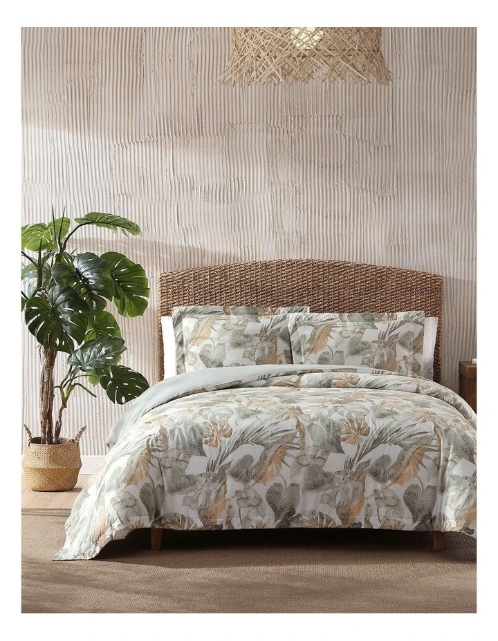 Raw Coast Quilt Cover Set in Green/Gold image 1