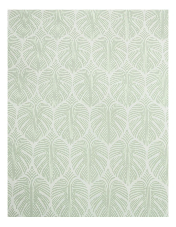 Line Palms Quilt Cover Set in Green image 3