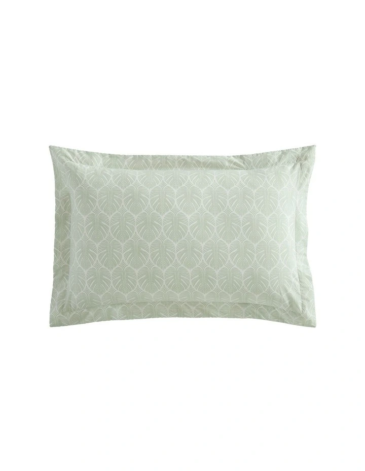 Line Palms Quilt Cover Set in Green image 4