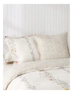 Dreamaker Bower Cotton Reversible Tailored European Pillowcase Twin Pack
