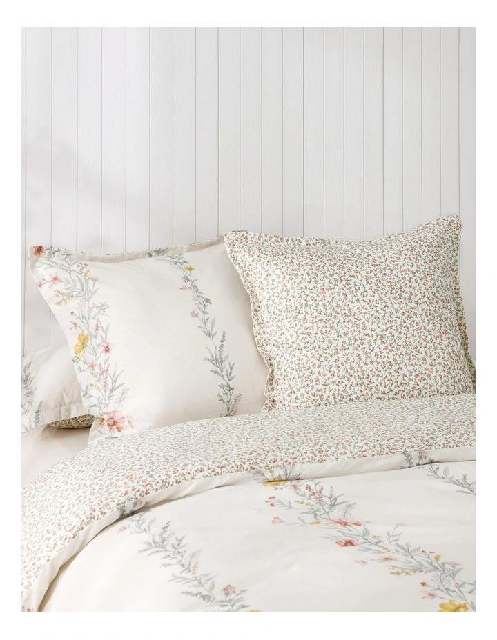 Dreamaker Bower Cotton Reversible Tailored European Pillowcase Twin Pack image 1