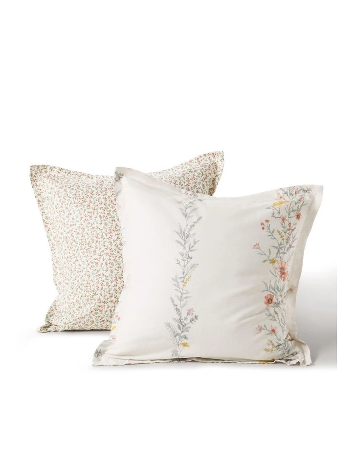 Dreamaker Bower Cotton Reversible Tailored European Pillowcase Twin Pack image 2