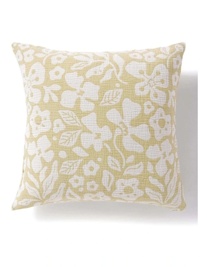 Dreamaker Briar Floral Cotton European Pillowcases Twin Pack in Buckwheat image 5