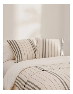 Dreamaker Hayden Cotton European Pillowcases Twin Pack in Graphite Stripe