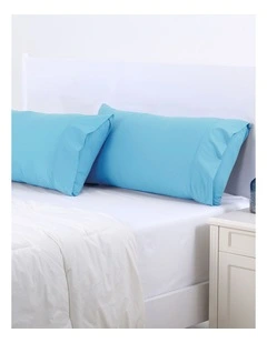 Dreamaker 250TC plain dyed pillowcases-48X73cm pair pack aqua
