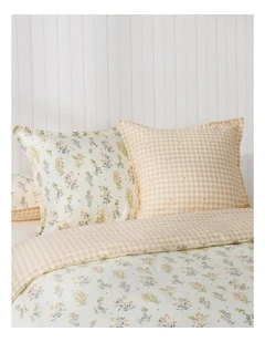 Dreamaker Wildflower Cotton Reversible Tailored European Pillowcase Twin Pack