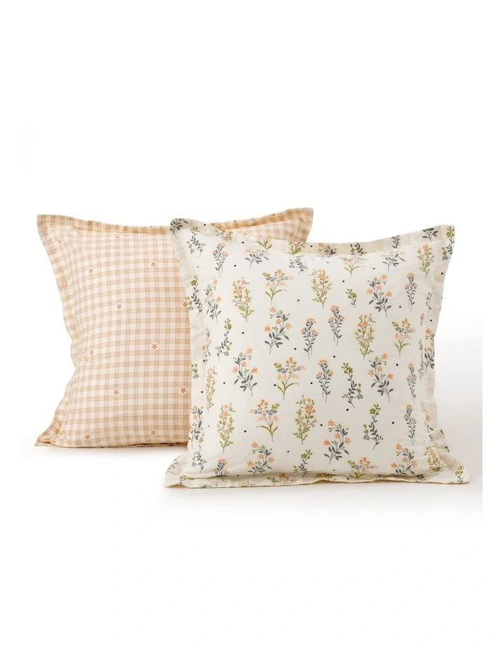 Dreamaker Wildflower Cotton Reversible Tailored European Pillowcase Twin Pack image 2