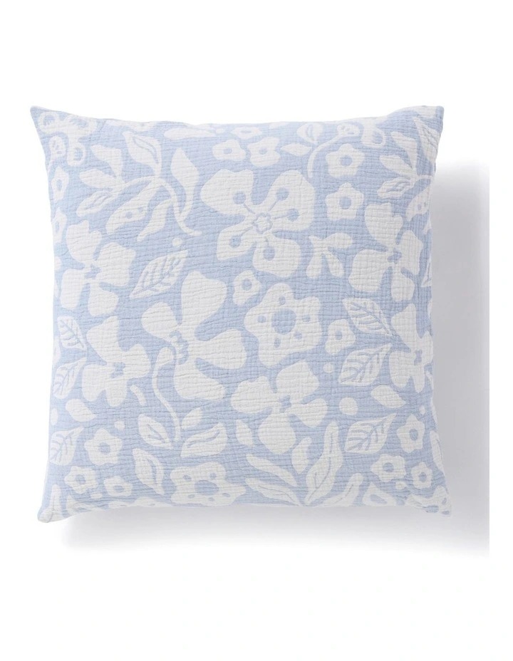 Dreamaker Briar Floral Cotton European Pillowcases Twin Pack Sky Blue image 5