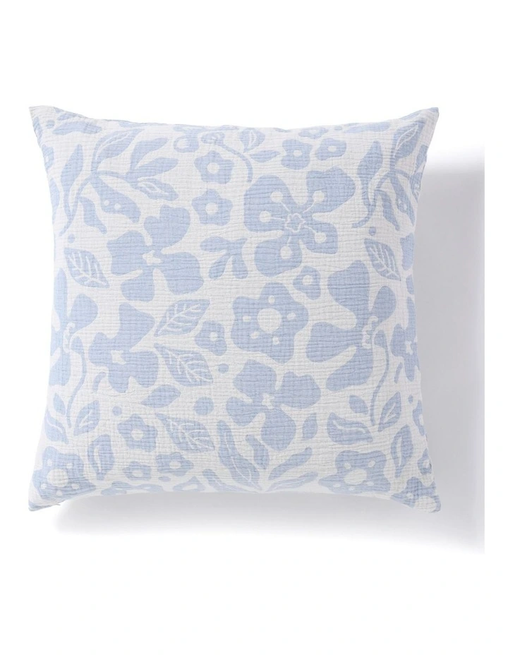 Dreamaker Briar Floral Cotton European Pillowcases Twin Pack Sky Blue image 6