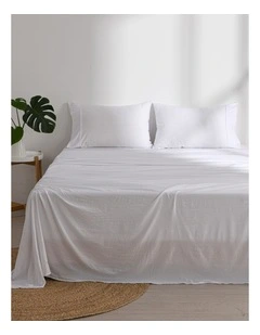 Dreamaker Superfine Washed Microfibre Sheet Set in White