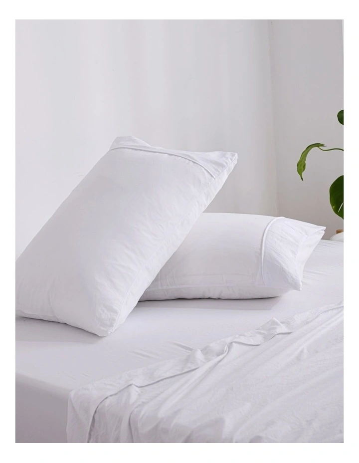 Dreamaker Superfine Washed Microfibre Sheet Set in White image 3