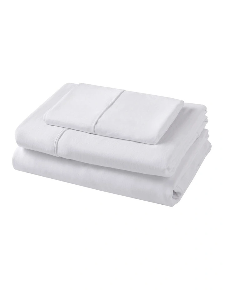 Dreamaker Superfine Washed Microfibre Sheet Set in White image 4