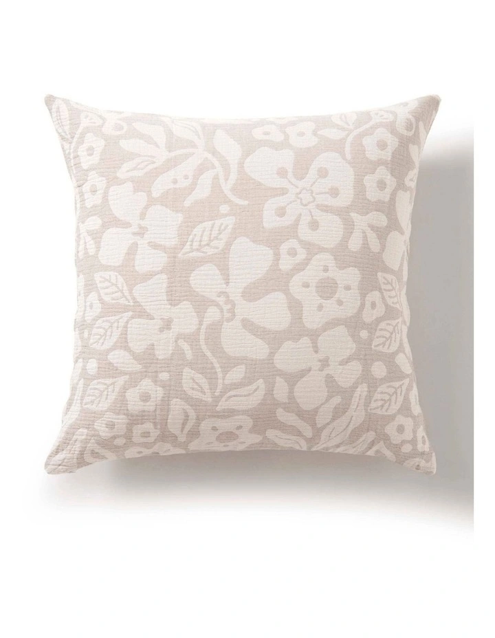 Dreamaker Briar Floral Cotton European Pillowcases Twin Pack in Natural image 5