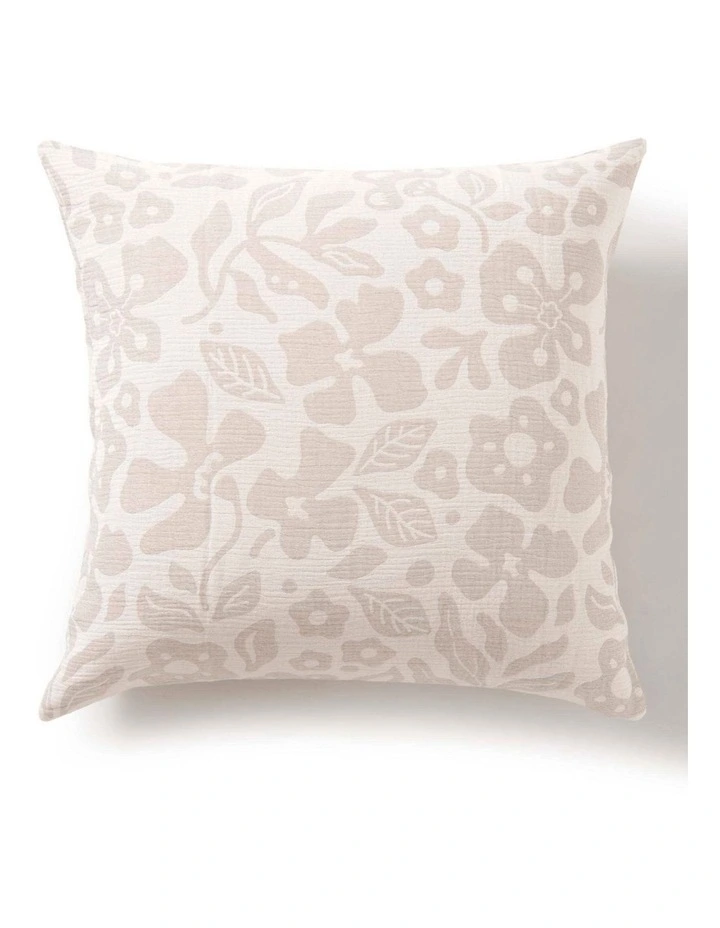 Dreamaker Briar Floral Cotton European Pillowcases Twin Pack in Natural image 6