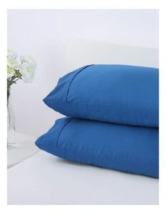 Dreamaker 250TC plain dyed pillowcases-48X73cm pair pack marine