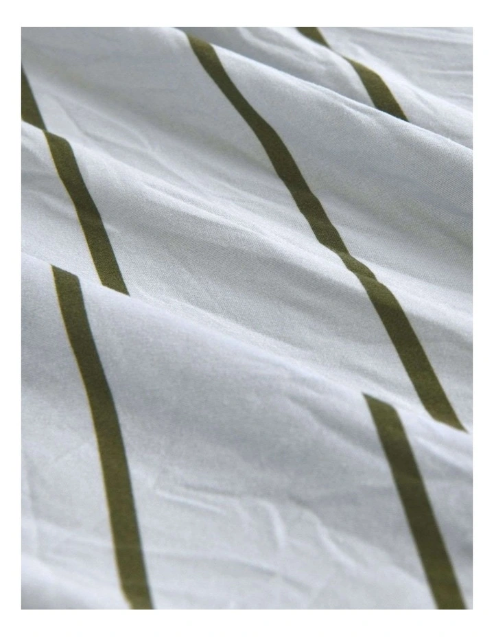 Dreamaker Superfine Washed Microfibre Striped European Pillowcase Twin Pack in Sage/Olive image 4