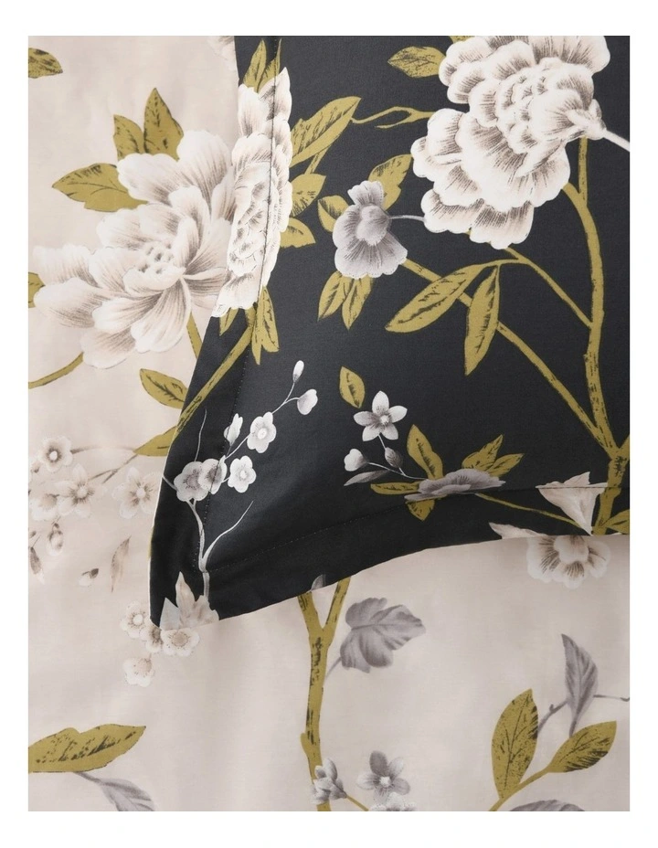 Dreamaker Midnight Peony Cotton Reversible Quilt Cover Set image 5