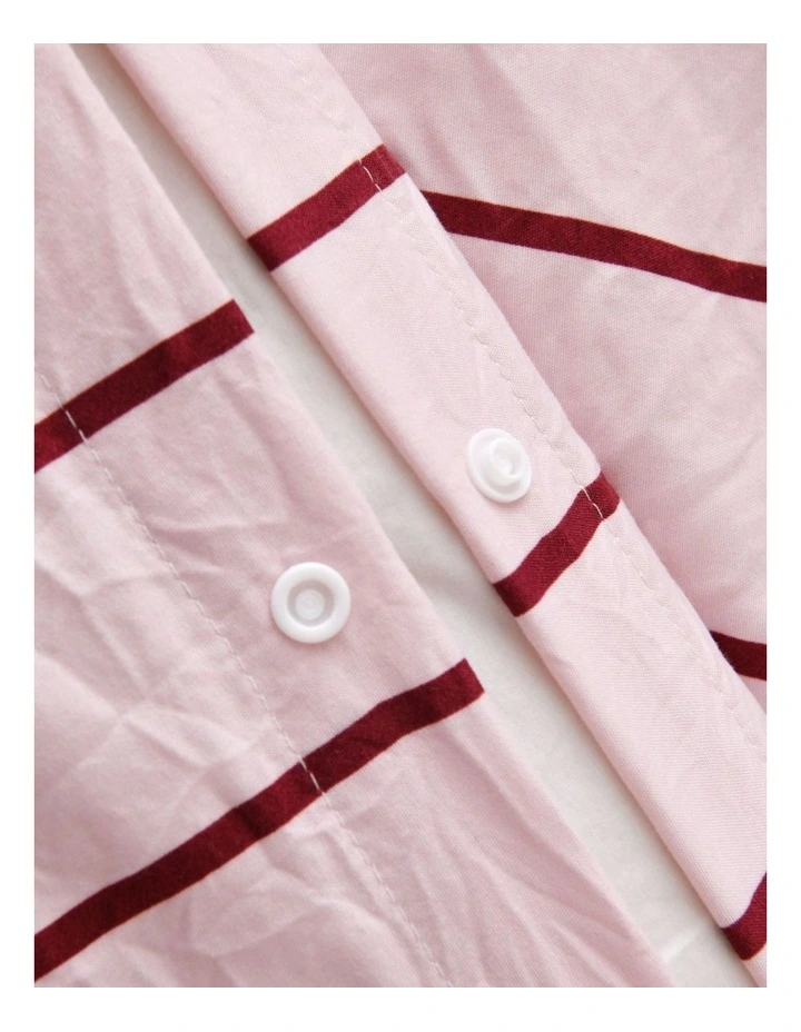 Dreamaker Superfine Washed Microfibre Striped Quilt Cover Set in Pink/Plum image 4