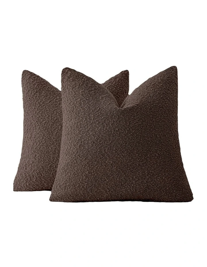 GIOIA CASA Boucle European Pillowcases in Brown 2 Pack image 1