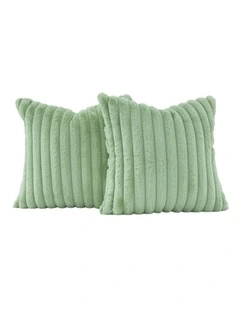 GIOIA CASA Faux Fur European Pillowcases in Sage 2 Pack