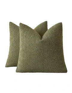 GIOIA CASA Boucle European Pillowcases in Olive Green 2 Pack